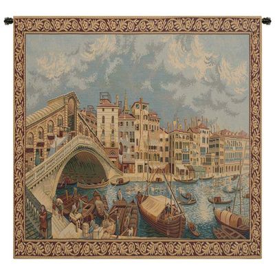 C Charlotte Home Furnishings Inc Ponte di Rialto Tapestry Wall Hanging | Viscose Cotton and Polyester Blend Wall Art | 26 in. x 36 in. | Home Decor Accents | Inspired by Alberto Passini