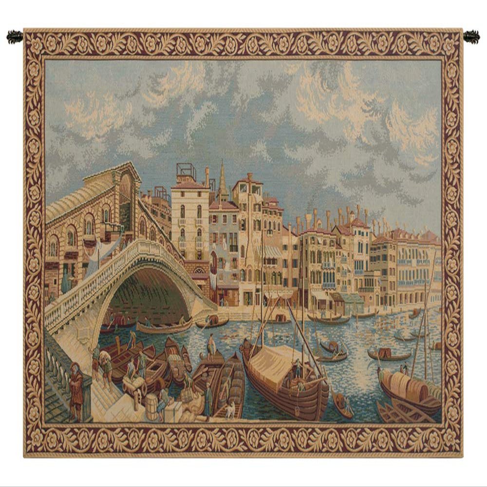 C Charlotte Home Furnishings Inc Ponte di Rialto Tapestry Wall Hanging | Viscose Cotton and Polyester Blend Wall Art | 26 in. x 36 in. | Home Decor Accents | Inspired by Alberto Passini