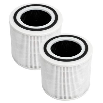HQRP 2-Pack Air Filters Compatible with Levoit Core 300, 300S, P350, 300-RAC, 3-Stage Filtration, part White core300-rf Replacement