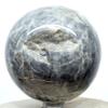 67mm Black Moonstone Sphere Sparkling Natural Crystal Ball Polished Feldspar Mineral Stone - India + Stand view 1