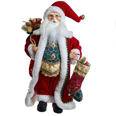 Kurt S. Adler 17-Inch Kringle Klaus Fancy Santa with Stocking
