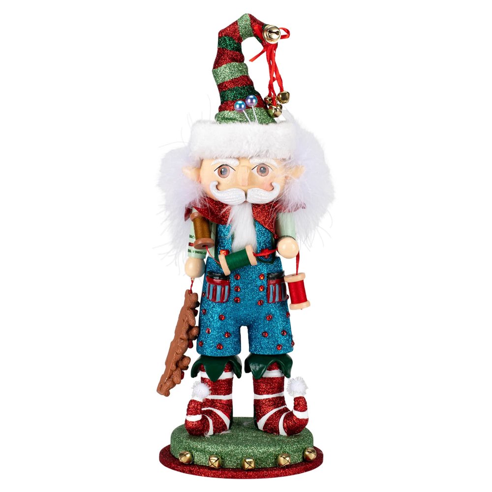 15-Inch Hollywood Elf with Teddy Bear Nutcracker