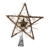 12-Inch Wooden Star with Rattan Tree Topper view 2
