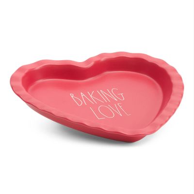 Rae Dunn Ceramic Valentines Day Themed Baking Dish/Pie Plate (Baking Love/Red)