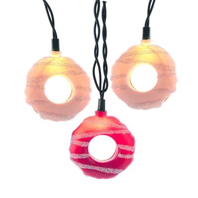 Kurt S. Adler UL 10-Light White and Pink Donuts Light Set