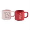 Rae Dunn Ceramic 2 Piece Valentines Mug Set (QT Pie-Red/Give Me Some Sugar-Pink) view 1