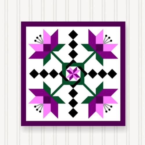 BARN Quilt Block Outdoor Square BQ104-03 | 6 Sizes | Outside Pattern | Wall Decor | Yard Art | Barn Quilt Sign | Farm Quilt Design (11.5" x 11.5" 1 Sided)
