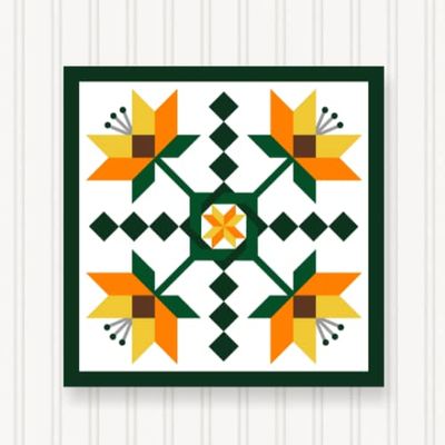 BARN Quilt Block Outdoor Square BQ104-02 | 6 Sizes | Outside Pattern | Wall Decor | Yard Art | Barn Quilt Sign | Farm Quilt Design (11.5" x 11.5" 1 Sided)