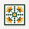 BARN Quilt Block Outdoor Square BQ104-02 | 6 Sizes | Outside Pattern | Wall Decor | Yard Art | Barn Quilt Sign | Farm Quilt Design (11.5" x 11.5" 1 Sided) view 1
