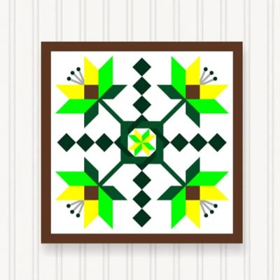 BARN Quilt Block Outdoor Square BQ104-05 | 6 Sizes | Outside Pattern | Wall Decor | Yard Art | Barn Quilt Sign | Farm Quilt Design (18" x 18" 1 Sided)