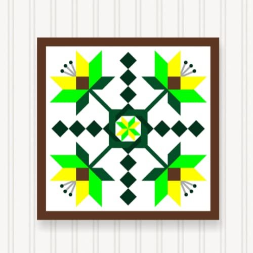 BARN Quilt Block Outdoor Square BQ104-05 | 6 Sizes | Outside Pattern | Wall Decor | Yard Art | Barn Quilt Sign | Farm Quilt Design (18" x 18" 1 Sided)