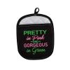 LEVLO Sorority Oven Mitts Pretty and Gorgeous in Green Oven Mitts Gift for Women Girl Kitchen Baking Lovers (Pretty) view 1