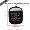 LEVLO Sorority Oven Mitts Pretty and Gorgeous in Green Oven Mitts Gift for Women Girl Kitchen Baking Lovers (Pretty) view 2