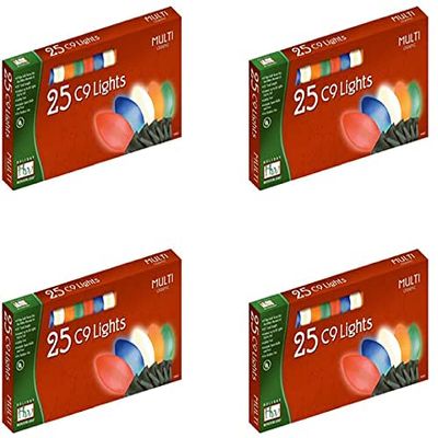 Holiday Wonderland 2924-88 Christmas Lights Set Multi-Color Ceramic 25-Count C9 (4)