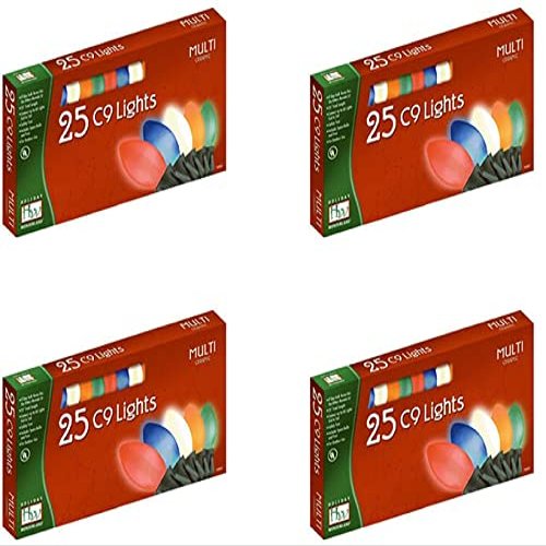 Holiday Wonderland 2924-88 Christmas Lights Set Multi-Color Ceramic 25-Count C9 (4)
