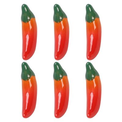 6pcs Ceramic Pepper Shaped Chopsticks Rest Holder Creative Tableware Rack for Unique Dining Decoration for Home and Restaurant Random Style