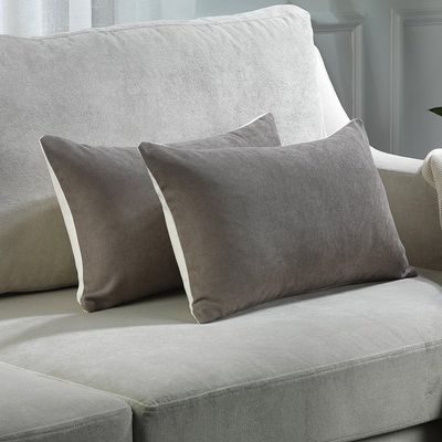 CASANEMA Solid Mix and Match Cushion Cover with 2 Color Combination Pillowcase with Invisible Zipper Set of 2 Pieces for Chair Couch Bedroom & Livingroom Dcor Pillowcase 12"x20" Cream-Stone
