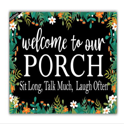 Welcome to Our Porch Front Door Mat Indoor Entrance Rugs, Funny Outdoor Entrance, Front Porch Door Mats