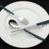 DEVICO Travel Utensils, 18/8 Stainless Steel Portable Reusable Camping Silverware Cutlery Flatware Set, 4-Piece Include Fork Spoon Chopsticks with Case (Dark Green) view 3
