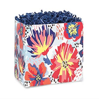 Pack of 6, Flowerworks Basket Box, Small 6.75x4x5" for Celebration, Party, Holiday, Birthday and Events, Made in USA