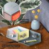 LINE+ARC Hand-Painted Metal Nesting Trays (Set of 3 ModTrays, Joshua Tree) for Mid-Century Modern Coffee Table Entryway Stacking Geometric Trinket Valet Catchall Vanity Jewelry Ottoman view 2