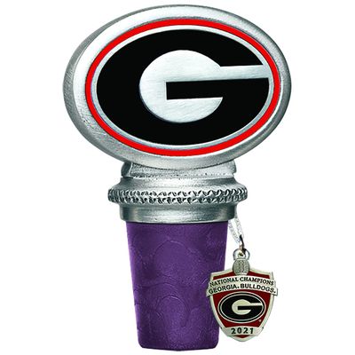 2021-2022 National Champions Georgia Bulldogs Bottle Stopper, red | Bottle Topper for Wine, Liquor | Expertly Crafted Pewter Reusable Wine Cork with Gift Box