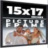 15x17 Frame Black Real Wood Picture Frame Width 0.75 Inches | Interior Frame Depth 0.5 Inches | Noir Classique Mid Century Photo Frame Complete with UV Acrylic, Foam Board Backing & Hanging Hardware view 1