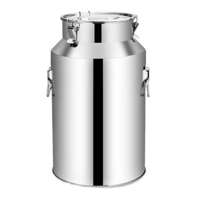 5-88L Milk Can, Heavy Duty 201 Stainless Steel Milk Transport Bucket Wine Pail Bottle Dairy Pot Oil Barrel Tea Canister Tote Jug with Sealed Lid - Silver,58L