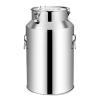5-88L Milk Can, Heavy Duty 201 Stainless Steel Milk Transport Bucket Wine Pail Bottle Dairy Pot Oil Barrel Tea Canister Tote Jug with Sealed Lid - Silver,58L view 1
