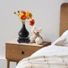 Homoyoyo Wooden Vase Stand Circular Rotatable Vase Wooden Base Antique Oriental Furniture Round Base for Bonsai Stone Succulent Plant Home Decor view 2