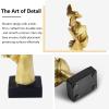 aboxoo 3 Pcs Thinker Statue, Silence is Gold Abstract Art Figurine, See No Evil Hear No Evil Speak No Evil Statues, Modern Resin Sculptures Decor for Living Room, Home, Office Study (Gold) view 2