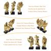 aboxoo 3 Pcs Thinker Statue, Silence is Gold Abstract Art Figurine, See No Evil Hear No Evil Speak No Evil Statues, Modern Resin Sculptures Decor for Living Room, Home, Office Study (Gold) view 3