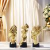 aboxoo 3 Pcs Thinker Statue, Silence is Gold Abstract Art Figurine, See No Evil Hear No Evil Speak No Evil Statues, Modern Resin Sculptures Decor for Living Room, Home, Office Study (Gold) view 4