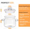 3 Quart Simmer Pot, Potpourri,Heat-Resistant Borosilicate Glass Pot for Cooking on Stove with Lid,Glass Saucepan Cookware for Pasta, Baby Food & Milk,Microwave,and Dishwasher Safe view 2