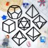 Amyhill 7 Pcs Dice Wall Art Wooden Dice Wall Decor Tavern Wooden Outline Decoration Geometric Home Decor for Bedroom Living Room Teenager Boy Game Room(Black) view 3