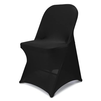 Babenest Spandex Folding Chair Covers - 50 PCS Halloween Upgraded Universal Stretch Washable Fitted Chair Slipcovers Protector for Wedding, Holidays, Banquet, Party, Celebration (Black)
