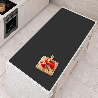 AECHY Silicone Mats for Kitchen Counter 47"x23.6"x0.08, Largest Heat Resistant Mat Shipped Rolled Up Kitchen Island Silicone Countertop Protector Mat Nonslip Extra Large Counter Mat, Black