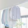 Yamazaki 5619 Indoor Clothes Drying Hanger Bar, White, Approx. W 26.6 x D 2.2 x H 2.8 - 2.8 inches (67.5 x 5.5 x 5 - 7 cm), Includes Screws, Tower, Hanging on the Cabin and Screws, Laundry Drying view 2