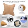 AJUVIA QiPillow - Pain Relieving Lumbar Support Throw Pillows for Couch, 18x18in Inflatable Ergonomic Back Support Square Pillow for Car, Chair and Recliner (Camel) view 3