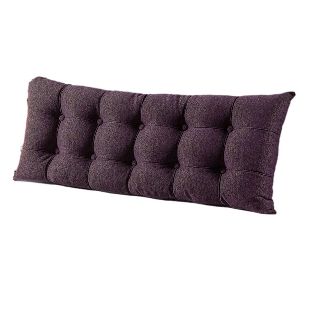 Bedside Cushion Back Support Pillow Cotton Bedside Cushions Double Bedside Back Reading Pillow Cushion Removable Headboard Bolster Backrest Lumbar Pillows (Color : Purple, Size : 120X60cm)
