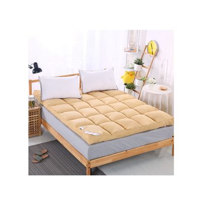 10CM Mattress Topper Twin Size Futon Mattress Pillow Top Mattress Pad Extra Thick Floor Mattress Down Alternative Fill Mattress Pad Double Single Mattress(Camel,180x200cm)