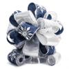 CT CRAFT LLC Blue Snowflake Christmas Tree Topper Bow 11" with 4 Ribbon Streamers x 3 Yards Long Each for Holidy Elegant Fancy Home Dcor Indoor view 1