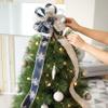 CT CRAFT LLC Blue Snowflake Christmas Tree Topper Bow 11" with 4 Ribbon Streamers x 3 Yards Long Each for Holidy Elegant Fancy Home Dcor Indoor view 3