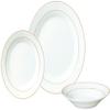 12 Pieces Traditional Gold Rim Round Shape Porcelain Dinnerware Set for 4 view 1