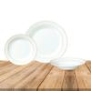 12 Pieces Traditional Gold Rim Round Shape Porcelain Dinnerware Set for 4 view 3
