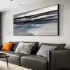 Large Beige Abstract Landscape Painting,Bright Brown Painting Original Abstract Coastal Landscape Beach Landscape Wall Art Sky Art Painting 120X60inch (300X150cm)Unframed view 3
