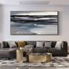 Large Beige Abstract Landscape Painting,Bright Brown Painting Original Abstract Coastal Landscape Beach Landscape Wall Art Sky Art Painting 120X60inch (300X150cm)Unframed view 4