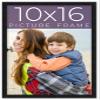 10x16 Frame Black Real Wood Picture Frame Width 0.75 Inches | Interior Frame Depth 0.5 Inches | Black Mid Century Photo Frame Complete with UV Acrylic, Foam Board Backing & Hanging Hardware view 1