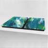 Concept Crystal HUGE Carving Board  Worktop saver  Glass Kitchen Board; MEASURES: SINGLE: 80 x 52 cm (31,5 x 20,47); DOUBLE: 40 x 52 cm (15,75 x 20,47); DD37 Vintage leaves and patterns Series view 2