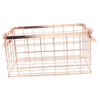 Cabilock Wire Fruit Basket Iron Storage Organizer with Handle for Desktop Decorative Vegetable Holder Lightweight Portable for Home and Picnic Use